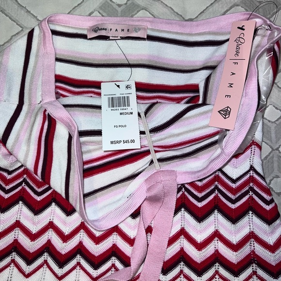 Pink Combo Mix Halter Zig Zag Dress - Picture 6 of 10